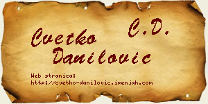 Cvetko Danilović vizit kartica